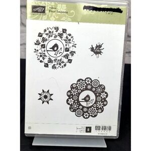 Stampin' Up! Four Seasons 8 Piece Set 126832 Cling Stamps Rubber